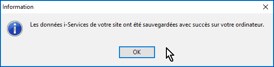 confirmation de sauvegarde