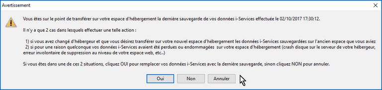 restaurer les données