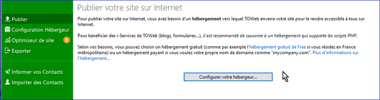 renvoi vers la config