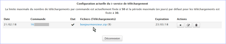 autorisation de téléchargement