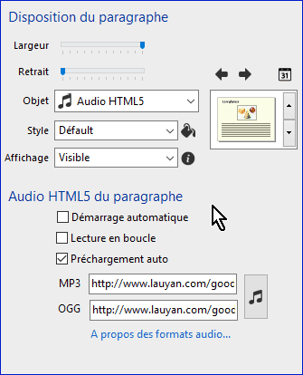 ajouter de l'audio
