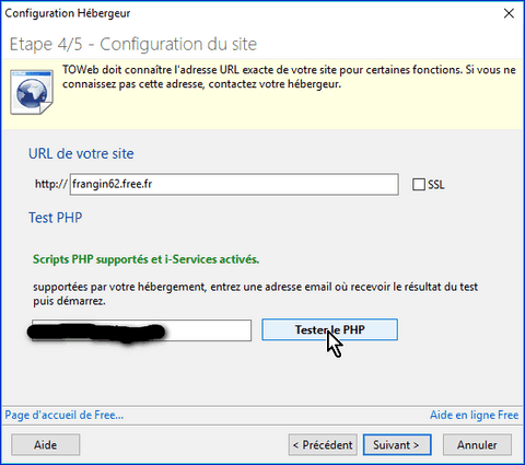 configuration du site