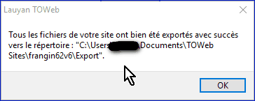 fin de l'export
