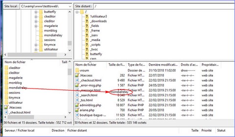 transfert d'un dossier ou fichier