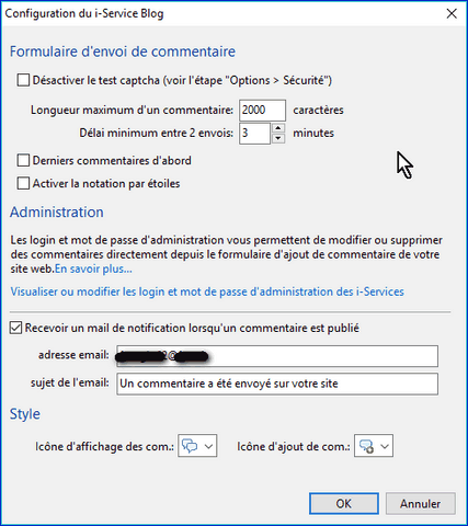 formulaire de configuration