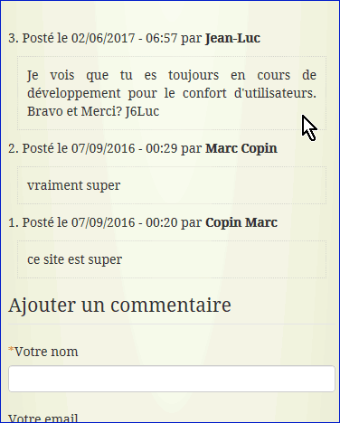 Visu des commentaires