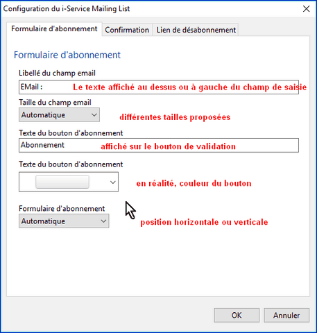 Configurer la mailing list