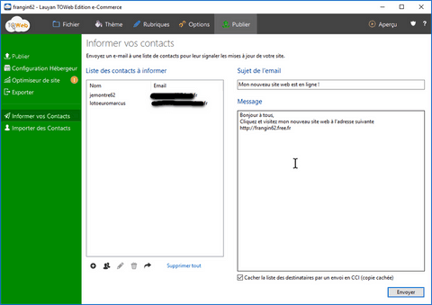gestion de la mailing