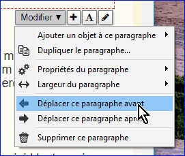 Différentes commandes