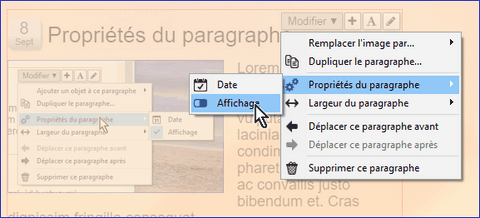 affichage paragraphe