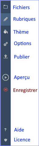 Menu vertical gauche