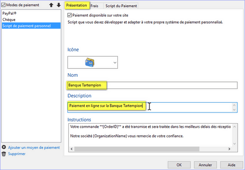 présentation du script