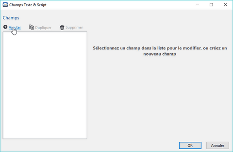 champs texte et script