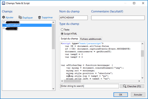 exemple de champ script