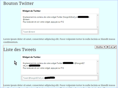 Insérer les widgets