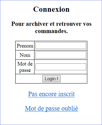 formulaire du compte